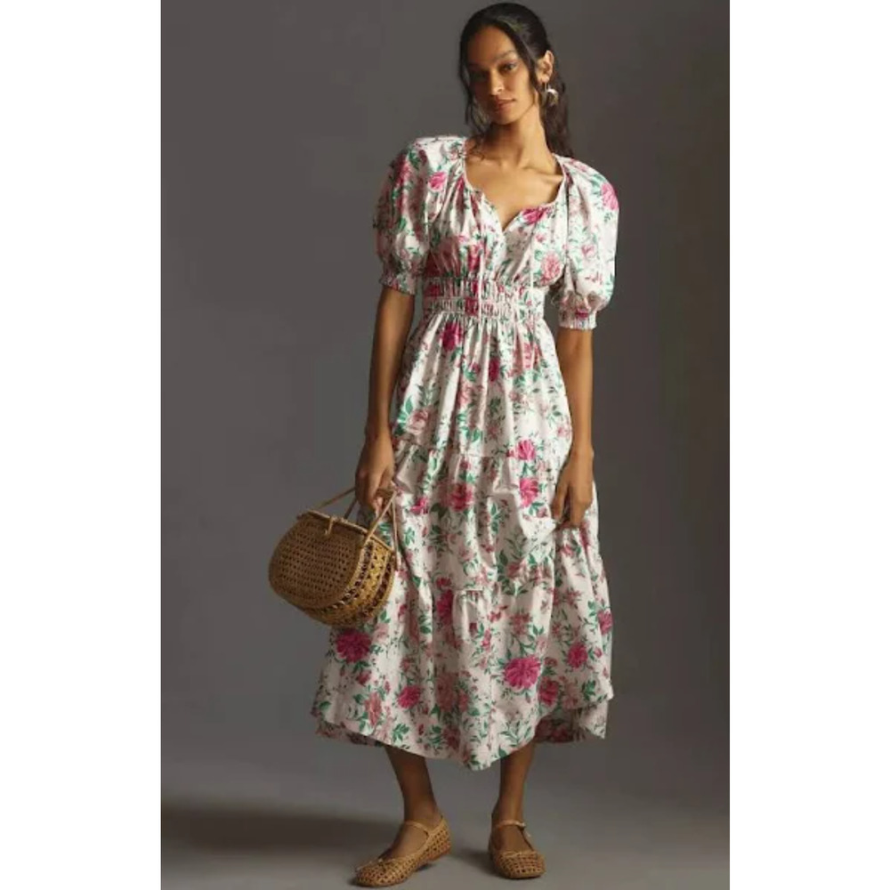 New Anthropologie Puff Sleeve Somerset Maxi Dress - XL